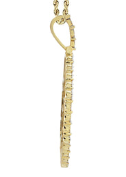 Full Diamond 10K Yellow Gold Large Octagon Picture Pendant Necklace | 2.69 Carats | Appx. 20 Grams