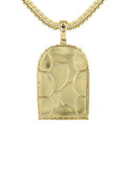Diamond 10K Yellow Gold Small Headstone Picture Pendant Necklace | 1.88 Carats | Appx. 17 Grams