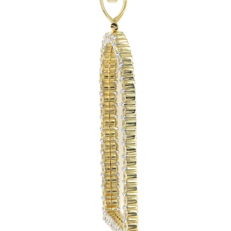 Diamond 10K Yellow Gold Large Headstone Picture Pendant Necklace | 4.63 Carats | Appx. 29 Grams