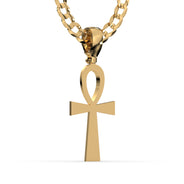 Men's VVS Lab Diamond Customizable Yellow Gold Ankh Necklace Pendant