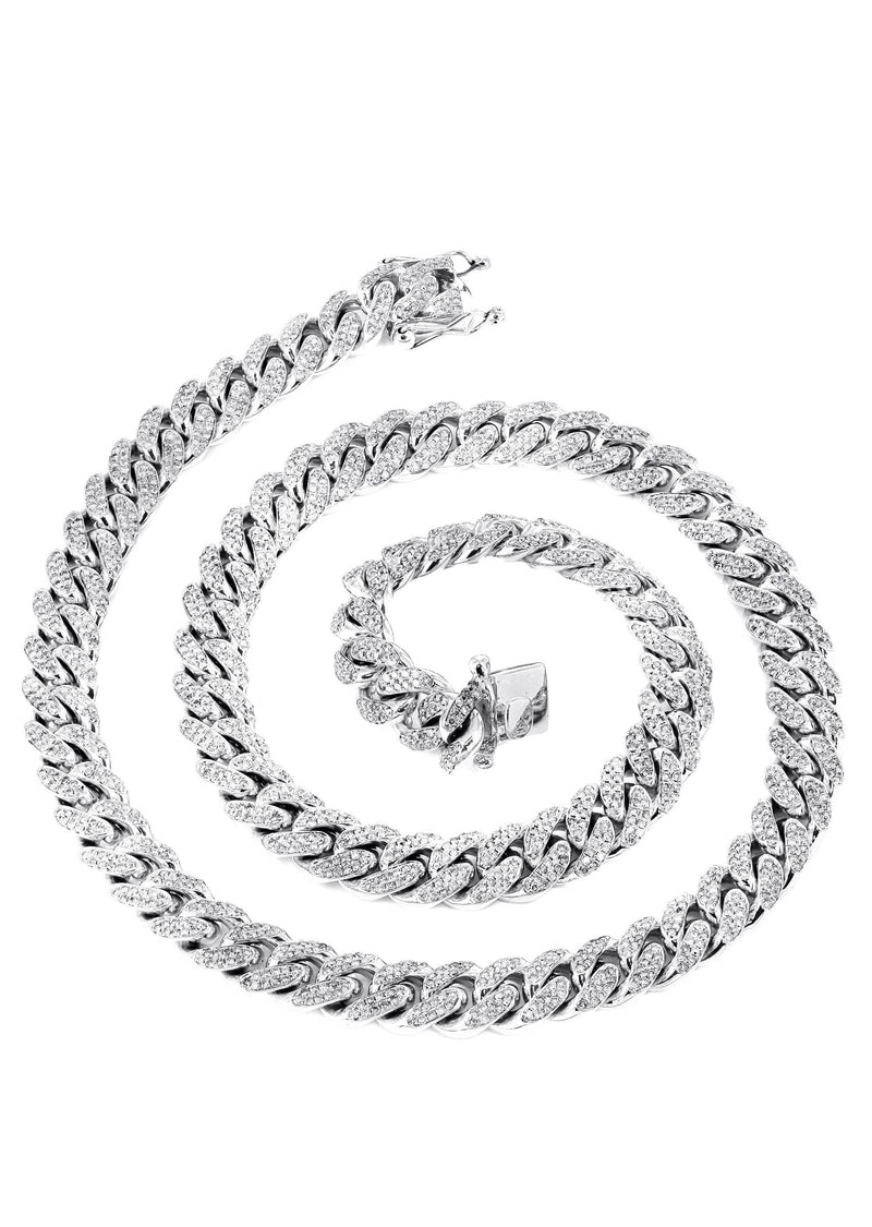 White Gold Iced Out Diamond Miami Cuban Link Chain Customizable (10MM-20MM)