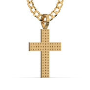 Men's VVS Lab Diamond Customizable Yellow Gold Cross Necklace Pendant
