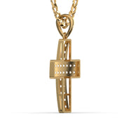 Men's VVS Lab Diamond Customizable Yellow Gold Cross Necklace Pendant