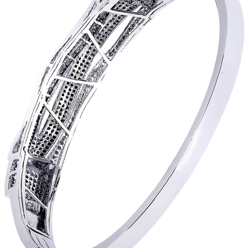 Mens Diamond Bangle White Gold| 2.97 Carats| 33.4 Grams