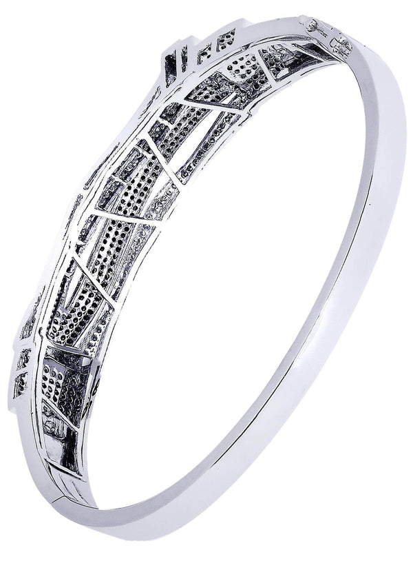 Mens Diamond Bangle White Gold| 2.97 Carats| 33.4 Grams