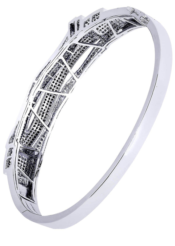 Mens Diamond Bangle White Gold| 2.97 Carats| 33.4 Grams