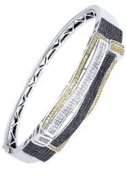 Mens Diamond Bangle White Gold| 2.97 Carats| 33.4 Grams