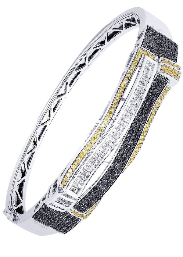 Mens Diamond Bangle White Gold| 2.97 Carats| 33.4 Grams