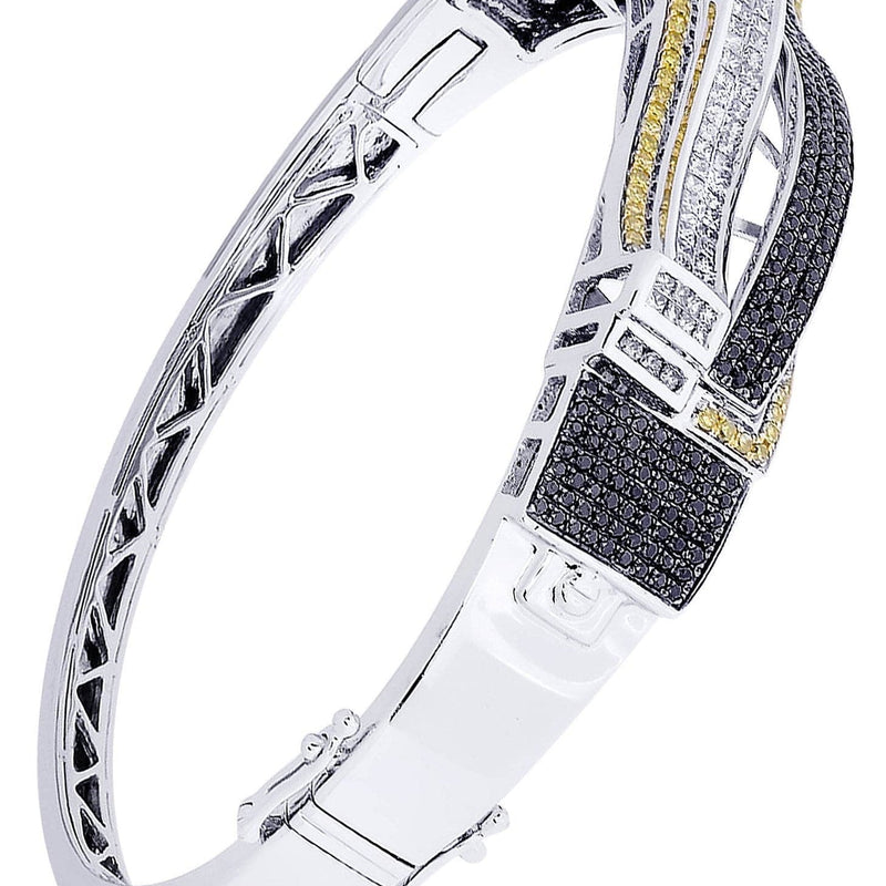 Mens Diamond Bangle White Gold| 2.97 Carats| 33.4 Grams