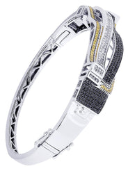 Mens Diamond Bangle White Gold| 2.97 Carats| 33.4 Grams
