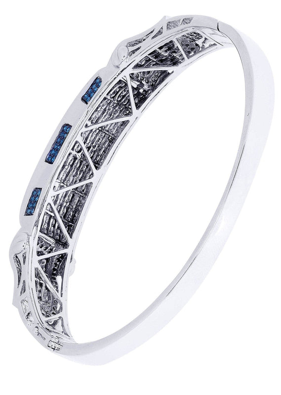 Mens Diamond Bangle White Gold| 6.96 Carats| 36.14 Grams