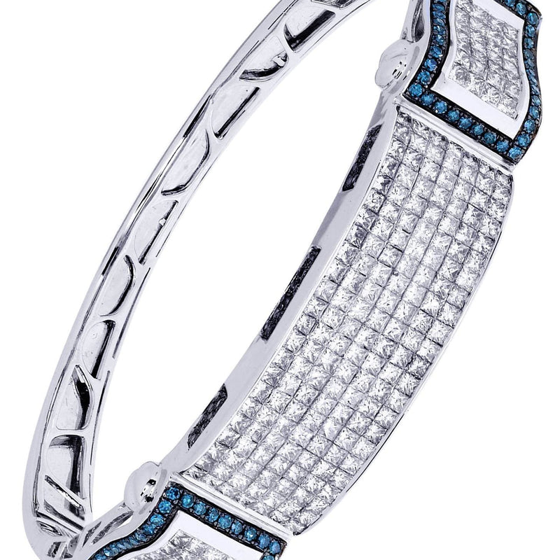 Mens Diamond Bangle White Gold| 6.96 Carats| 36.14 Grams