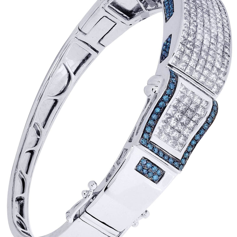 Mens Diamond Bangle White Gold| 6.96 Carats| 36.14 Grams