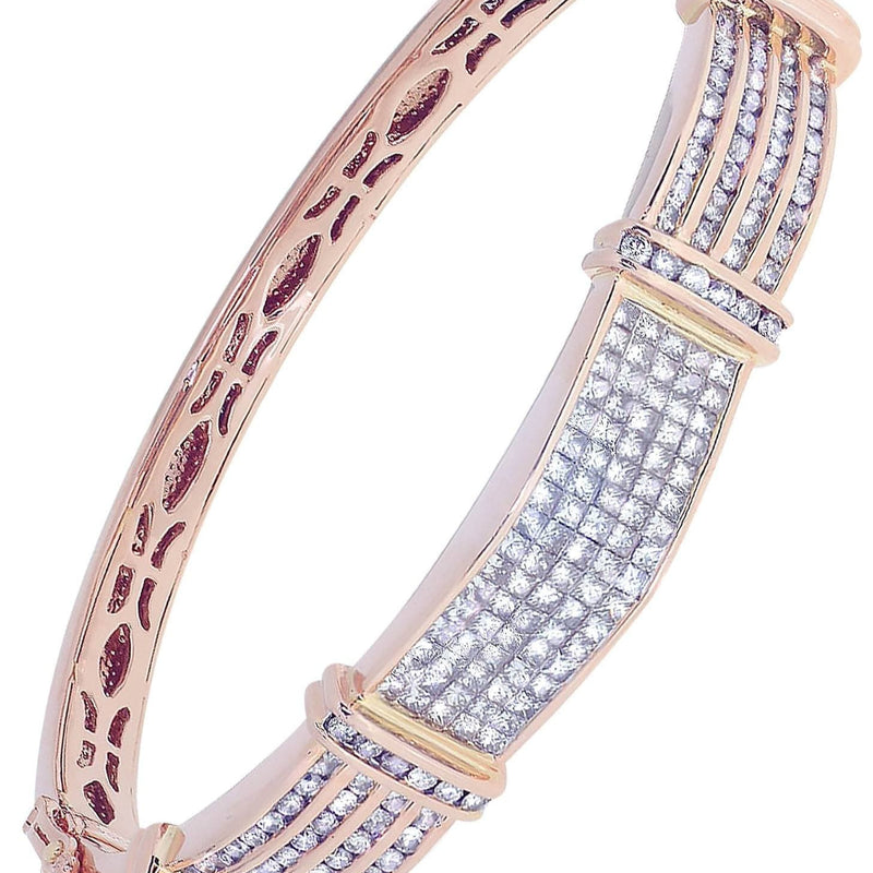Mens Diamond Bangle Rose Gold| 4.11 Carats| 39.69 Grams