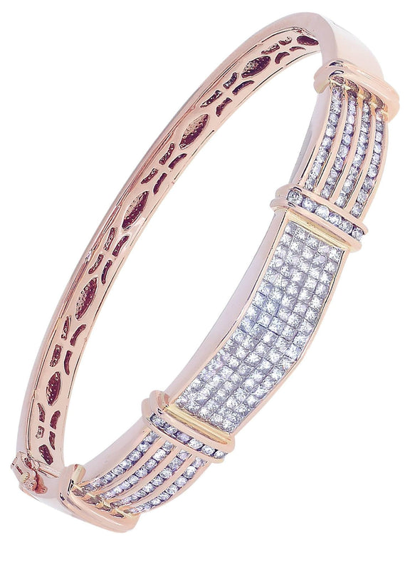 Mens Diamond Bangle Rose Gold| 4.11 Carats| 39.69 Grams