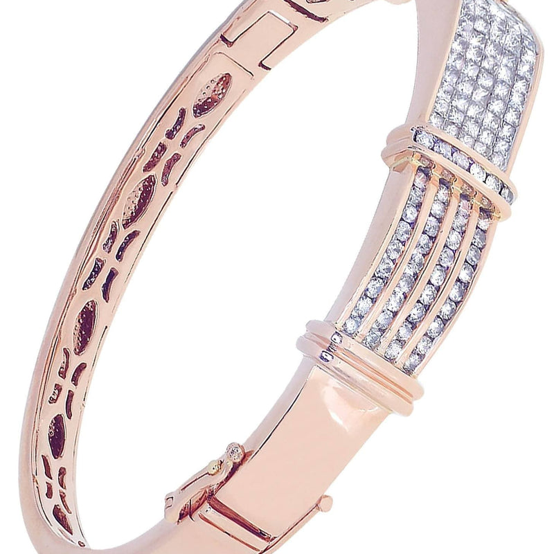 Mens Diamond Bangle Rose Gold| 4.11 Carats| 39.69 Grams