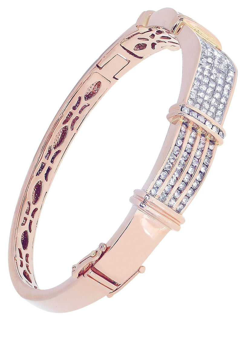 Mens Diamond Bangle Rose Gold| 4.11 Carats| 39.69 Grams