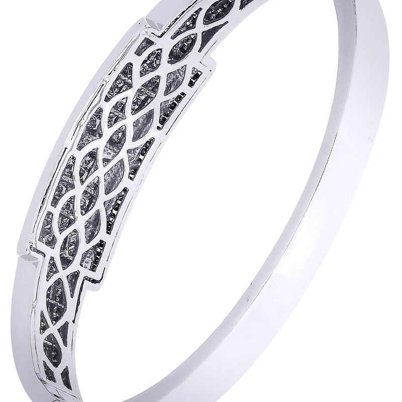 Mens Diamond Bangle White Gold| 3.74 Carats| 41.51 Grams