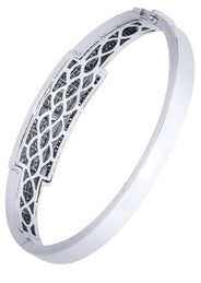 Mens Diamond Bangle White Gold| 3.74 Carats| 41.51 Grams