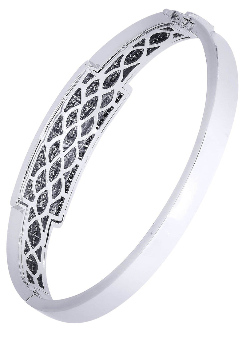 Mens Diamond Bangle White Gold| 3.74 Carats| 41.51 Grams