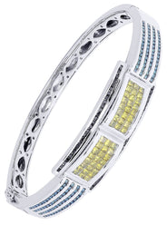 Mens Diamond Bangle White Gold| 3.74 Carats| 41.51 Grams