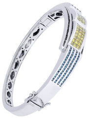 Mens Diamond Bangle White Gold| 3.74 Carats| 41.51 Grams