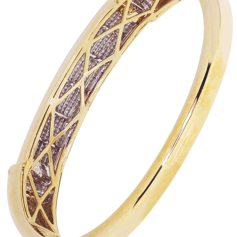Mens Diamond Bangle  Yellow Gold| 2.97 Carats| 38.85 Grams