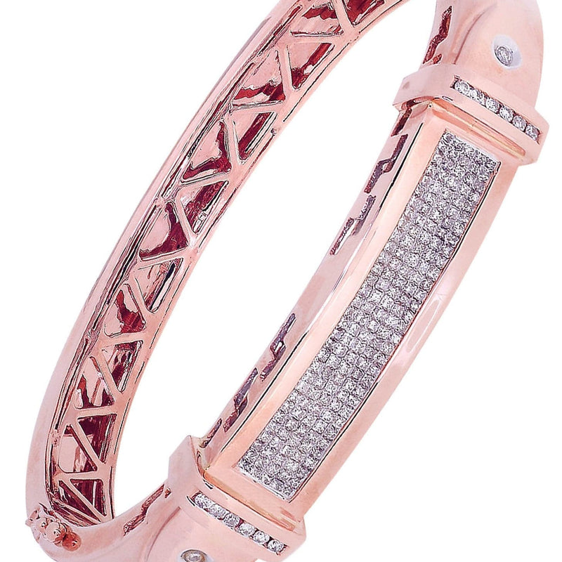 Mens Diamond Bangle Rose Gold| 1.95 Carats| 47.2 Grams