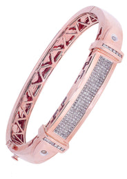 Mens Diamond Bangle Rose Gold| 1.95 Carats| 47.2 Grams