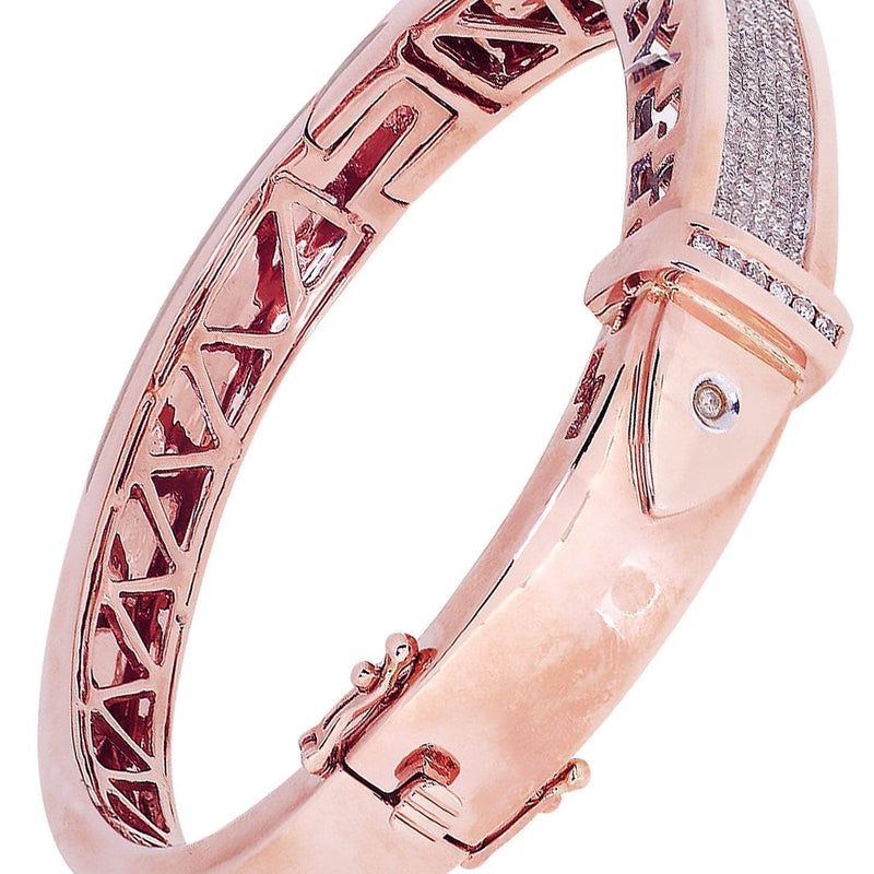 Mens Diamond Bangle Rose Gold| 1.95 Carats| 47.2 Grams