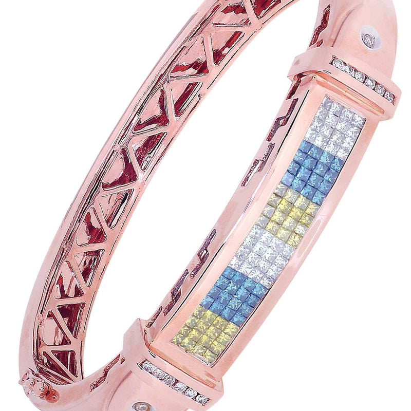 Mens Diamond Bangle Rose Gold| 1.46 Carats| 44.97 Grams