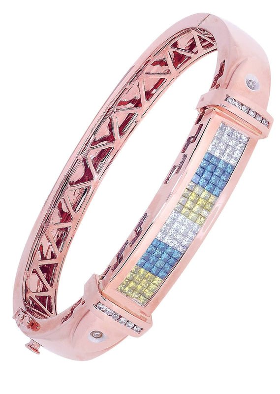 Mens Diamond Bangle Rose Gold| 1.46 Carats| 44.97 Grams