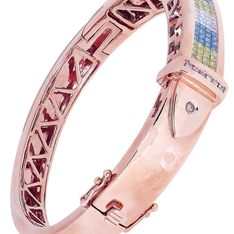 Mens Diamond Bangle Rose Gold| 1.46 Carats| 44.97 Grams