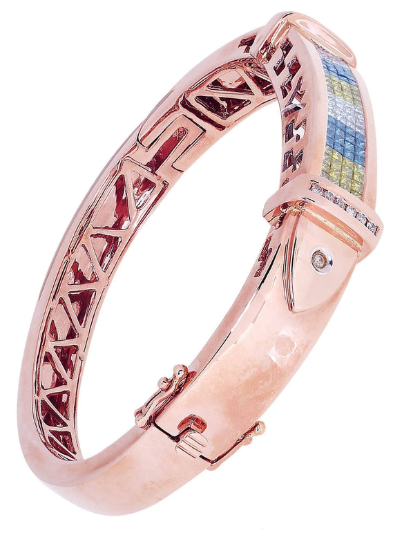 Mens Diamond Bangle Rose Gold| 1.46 Carats| 44.97 Grams