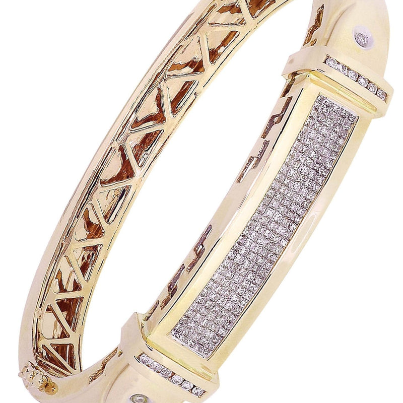 Mens Diamond Bangle Yellow Gold| 1.95 Carats| 46.44 Grams