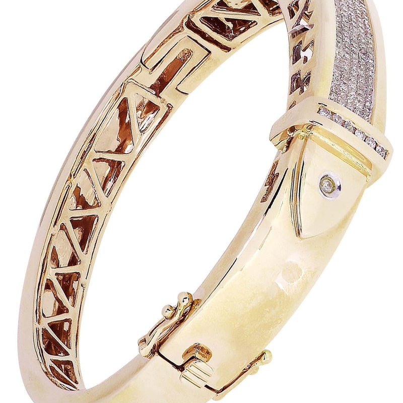 Mens Diamond Bangle Yellow Gold| 1.95 Carats| 46.44 Grams