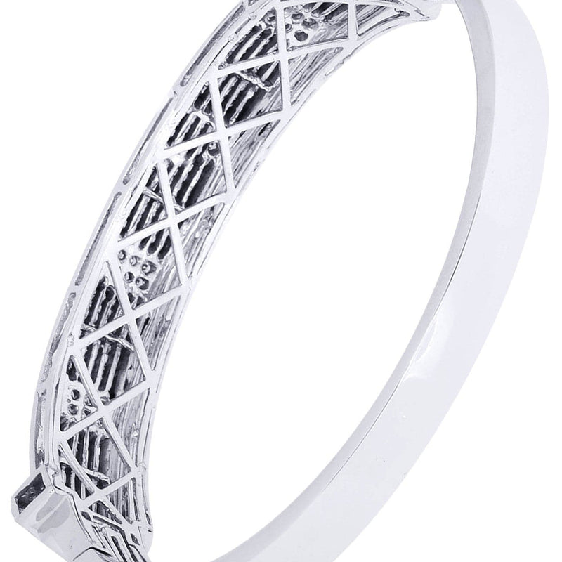 Mens Diamond Bangle White Gold| 2.8 Carats| 42.64 Grams