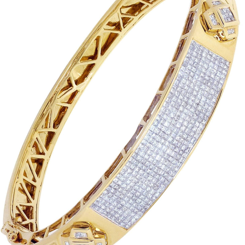 Mens Diamond Bangle Yellow Gold| 3.71 Carats| 35.66 Grams