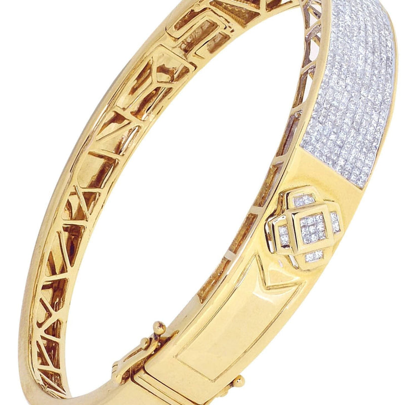 Mens Diamond Bangle Yellow Gold| 3.71 Carats| 35.66 Grams
