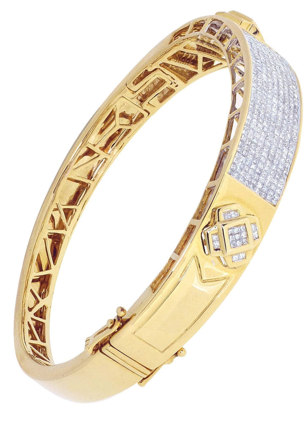 Mens Diamond Bangle Yellow Gold| 3.71 Carats| 35.66 Grams