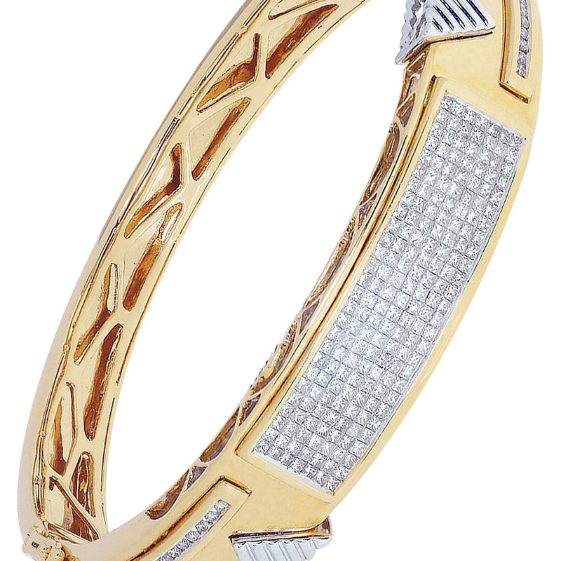 Mens Diamond Bangle Yellow Gold| 2.81 Carats| 47.66 Grams