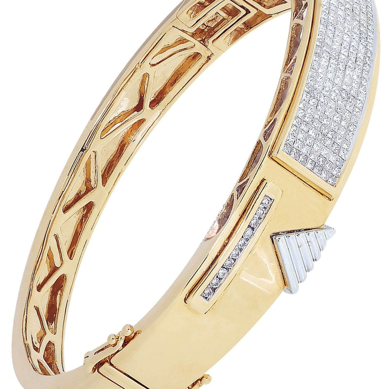Mens Diamond Bangle Yellow Gold| 2.81 Carats| 47.66 Grams
