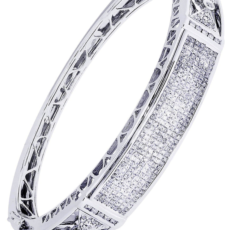 Mens Diamond Bangle White Gold| 2.78 Carats| 33.64 Grams