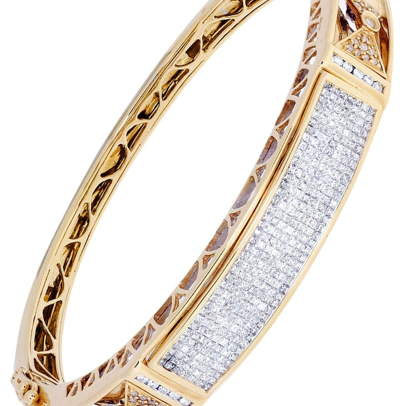 Mens Diamond Bangle Yellow Gold| 2.68 Carats| 34.31 Grams