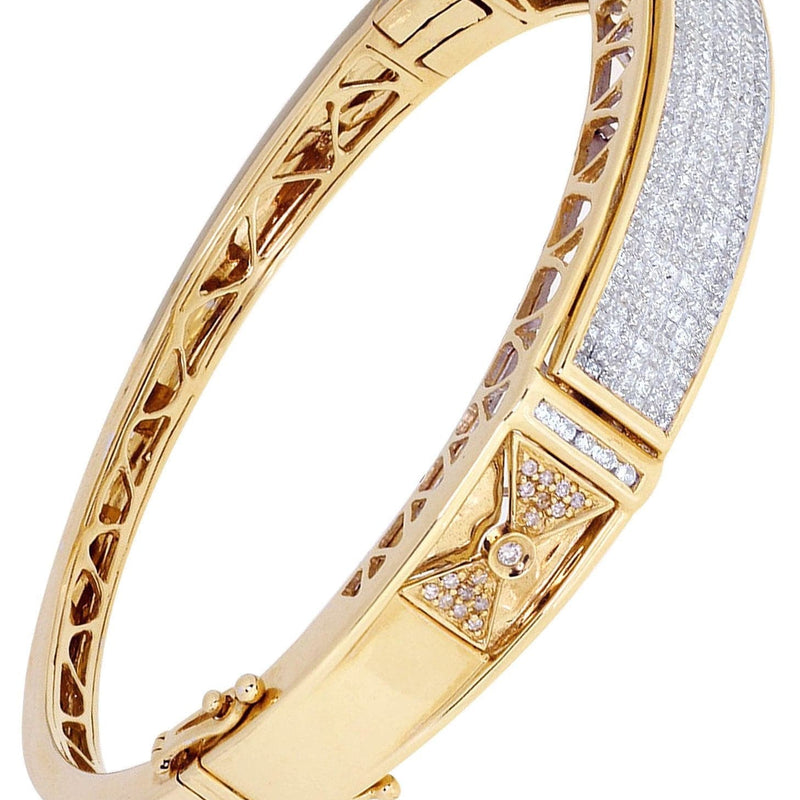 Mens Diamond Bangle Yellow Gold| 2.68 Carats| 34.31 Grams