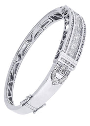 Mens Diamond Bangle White Gold| 3.3 Carats| 34.27 Grams