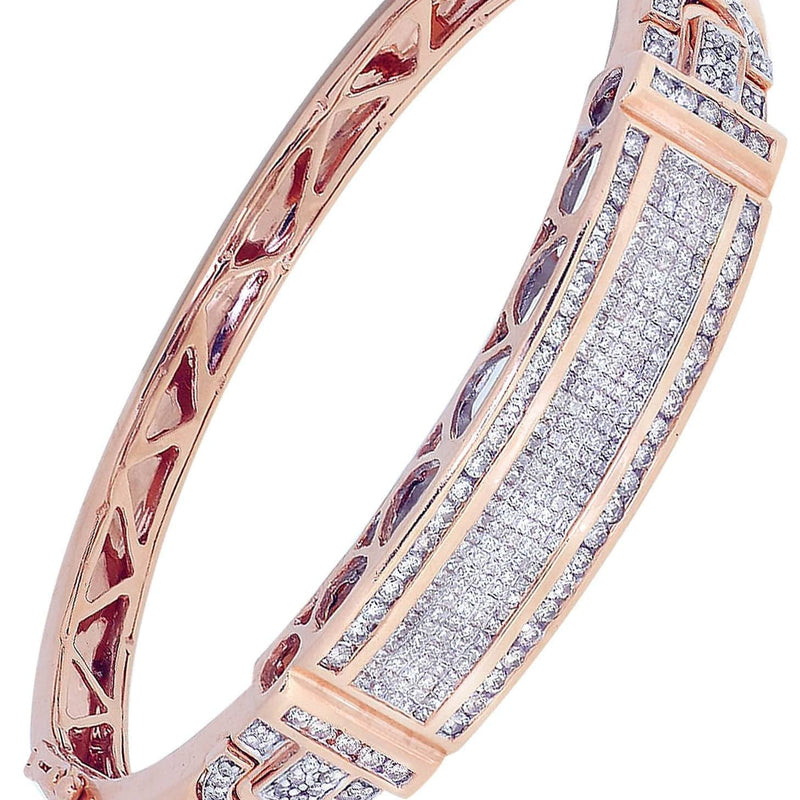 Mens Diamond Bangle Rose Gold| 1.18 Carats| 33.62 Grams