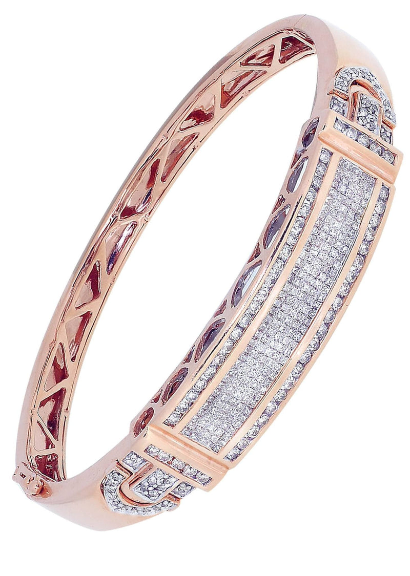 Mens Diamond Bangle Rose Gold| 1.18 Carats| 33.62 Grams