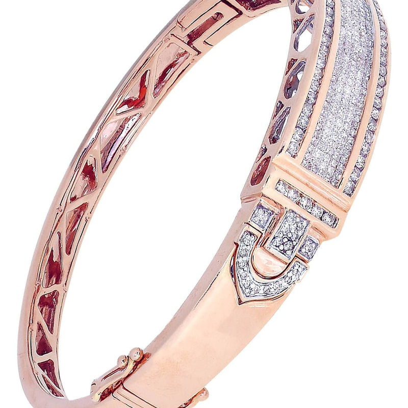 Mens Diamond Bangle Rose Gold| 1.18 Carats| 33.62 Grams