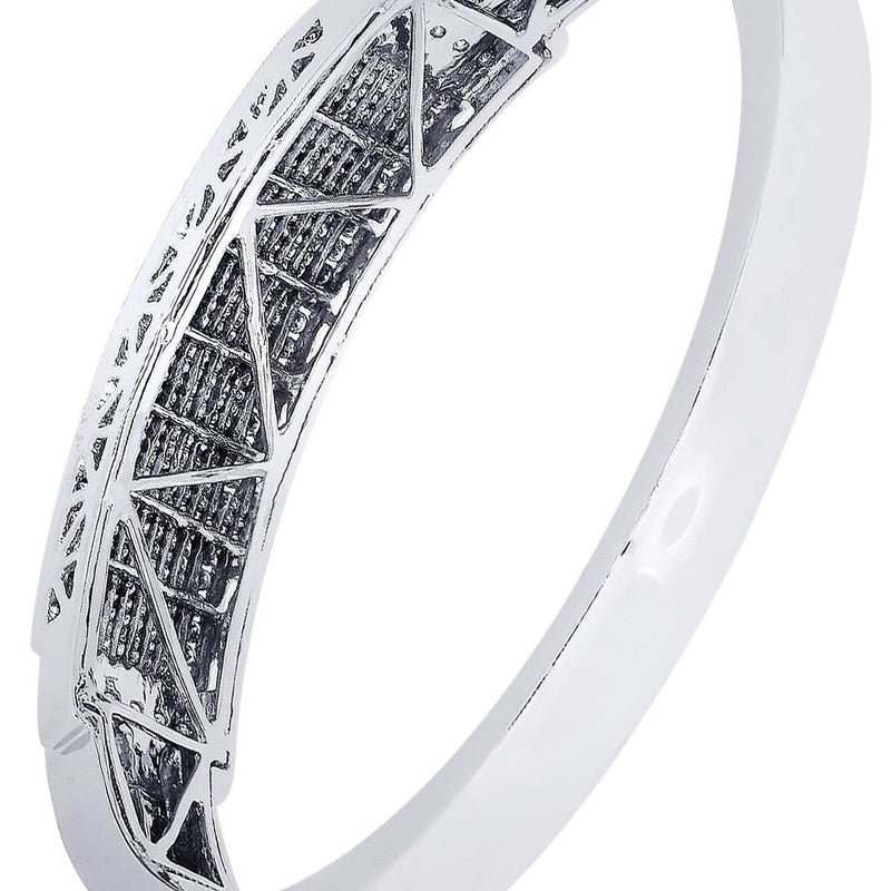 Mens Diamond Bangle White Gold| 3.6 Carats| 47.18 Grams